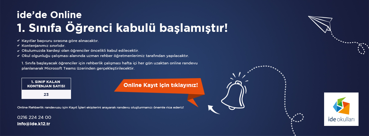 ide'de Online 1. Sınıfa Öğrenci Kabulü Başlamıştır!
