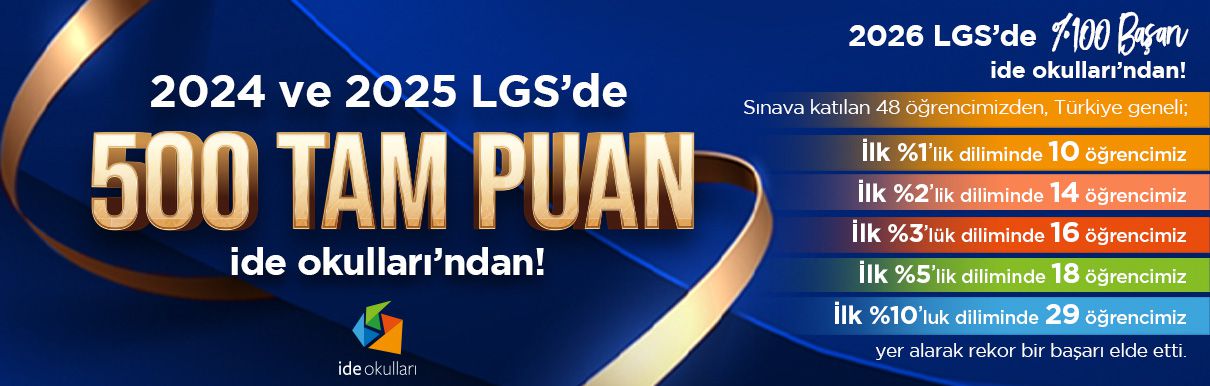 ide'de LGS'de %100 Başarı