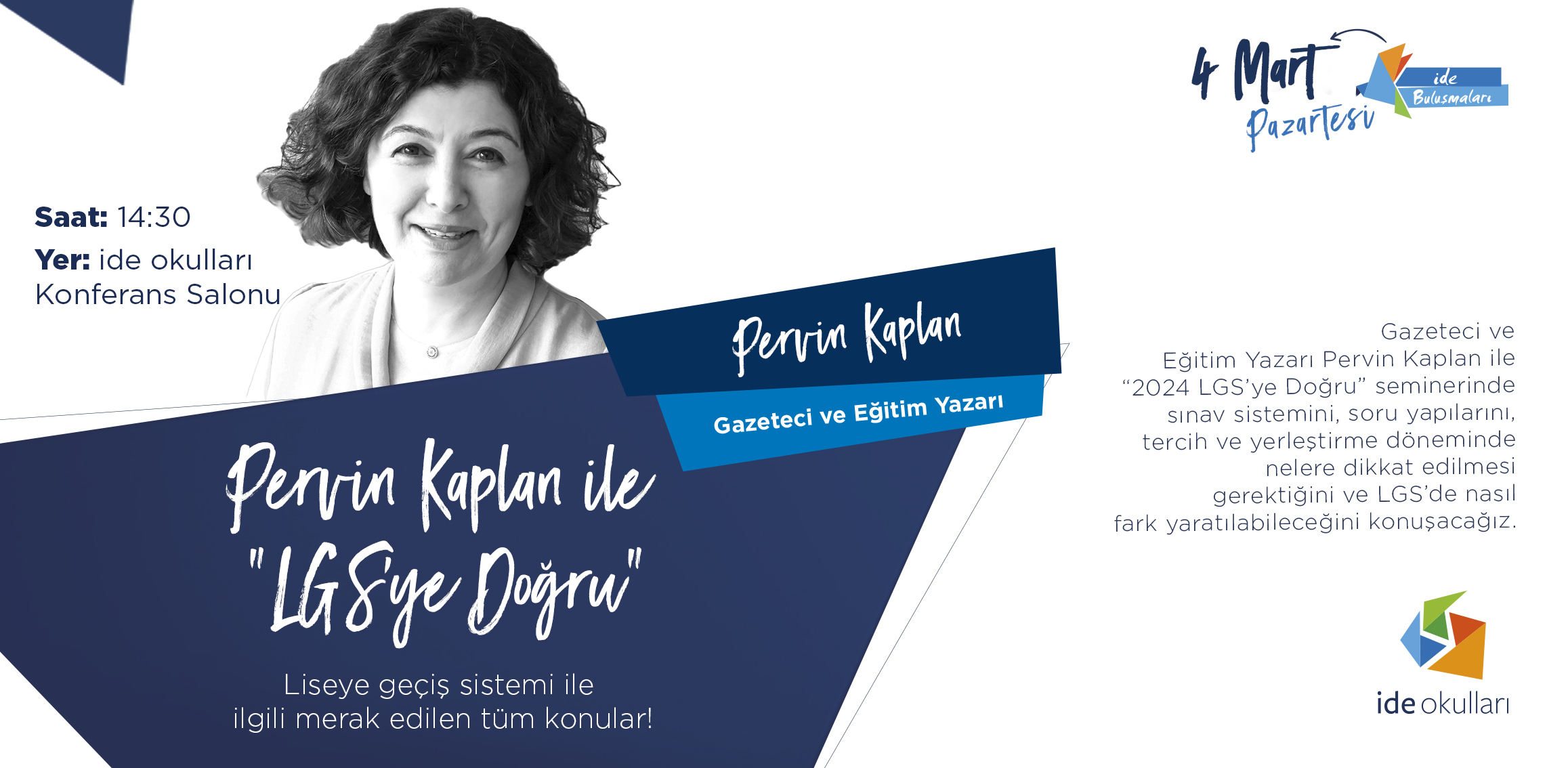 Pervin Kaplan ile “LGS’ye Doğru” Seminer Programına Davetlisiniz!